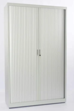 Ceha Roldeurkast Metaal 4 Planken Afsluitbaar 1.000 x 450 x 1.950 mm Zilver