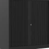 Ceha Roldeurkast Metaal 2 Planken Afsluitbaar 1.000 x 450 x 1.050 mm Zwart