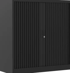 Ceha Roldeurkast Metaal 2 Planken Afsluitbaar 1.000 x 450 x 1.050 mm Zwart