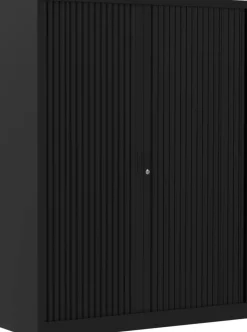 Ceha Roldeurkast Metaal 4 Planken Afsluitbaar 1.200 x 450 x 1.600 mm Zwart