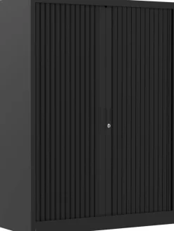 Ceha Roldeurkast Metaal 3 Planken Afsluitbaar 1.000 x 450 x 1.350 mm Zwart