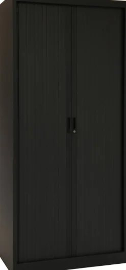 Ceha Roldeurkast Metaal 4 Planken Afsluitbaar 1.000 x 450 x 1.950 mm Zwart