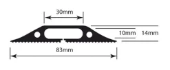D-Line Linkable Vloerkabelgoot Zwart 8,3 cm x 1,4 cm x 1.800 mm
