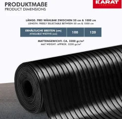 etm Deurmat Rubber Zwart 100 x 500 cm