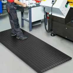 etm Heavy Duty Ripp Mat PVC (Polyvinylchloride), Vinyl Zwart 90 x 305 cm