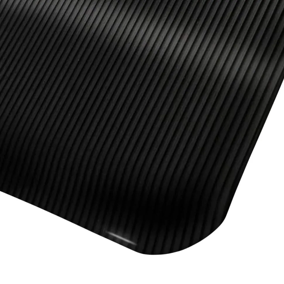etm Heavy Duty Ripp Mat PVC (Polyvinylchloride), Vinyl Zwart 90 x 305 cm