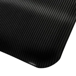 etm Heavy Duty Ripp Mat PVC (Polyvinylchloride), Vinyl Zwart 90 x 150 cm