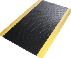 etm Heavy-Duty Diamond Antivermoeidheidsmat PVC (Polyvinylchloride), Vinyl Geel, zwart 90 x 60 cm