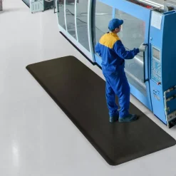 etm Heavy-Duty Soft-Tritt Antivermoeidheidsmat PVC (Polyvinylchloride), Vinyl Zwart 90 x 60 cm