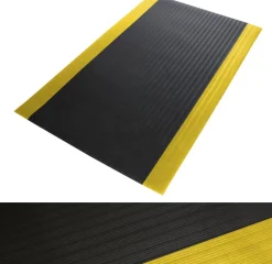 etm Softer-Work-Mat Antivermoeidheidsmat Vinyl Geel, zwart 150 x 90 cm
