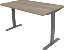 euroseats Bureau Rechthoekig Naturel Eiken T-Voet 1.400 (B) x 800 (D) x 865 (H) mm Metaal