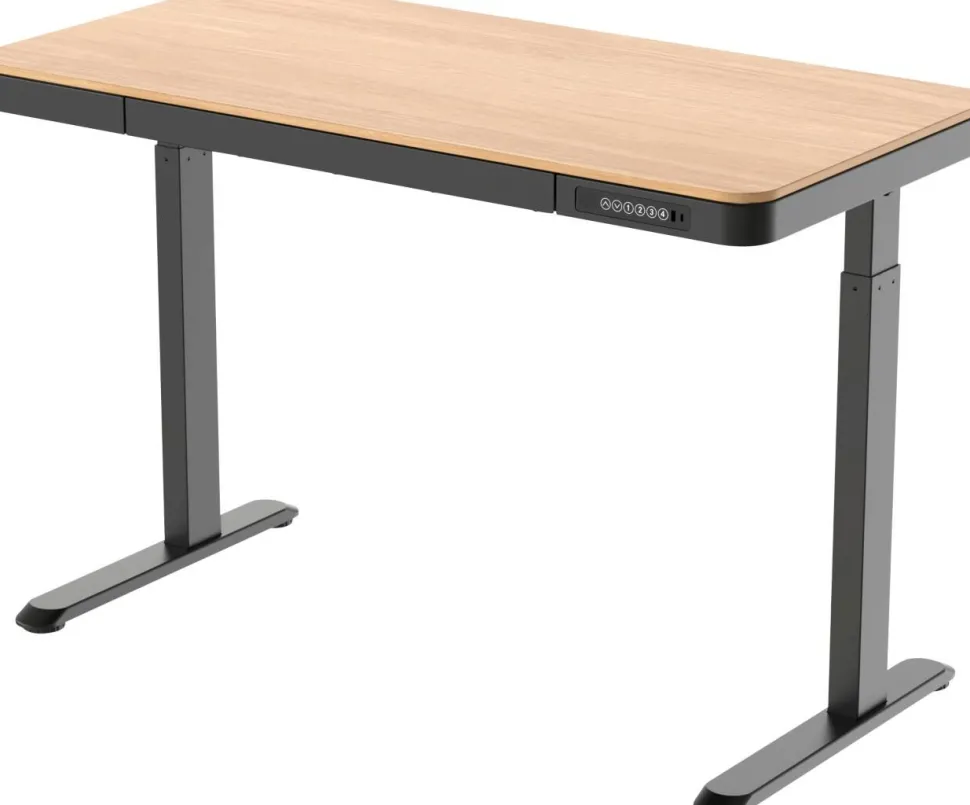 euroseats Bureau Zit-sta-bureau Rechthoekig Eiken C-Voet 1 Lade 1.202 (B) x 602 (D) x 1.210 (H) mm Metaal