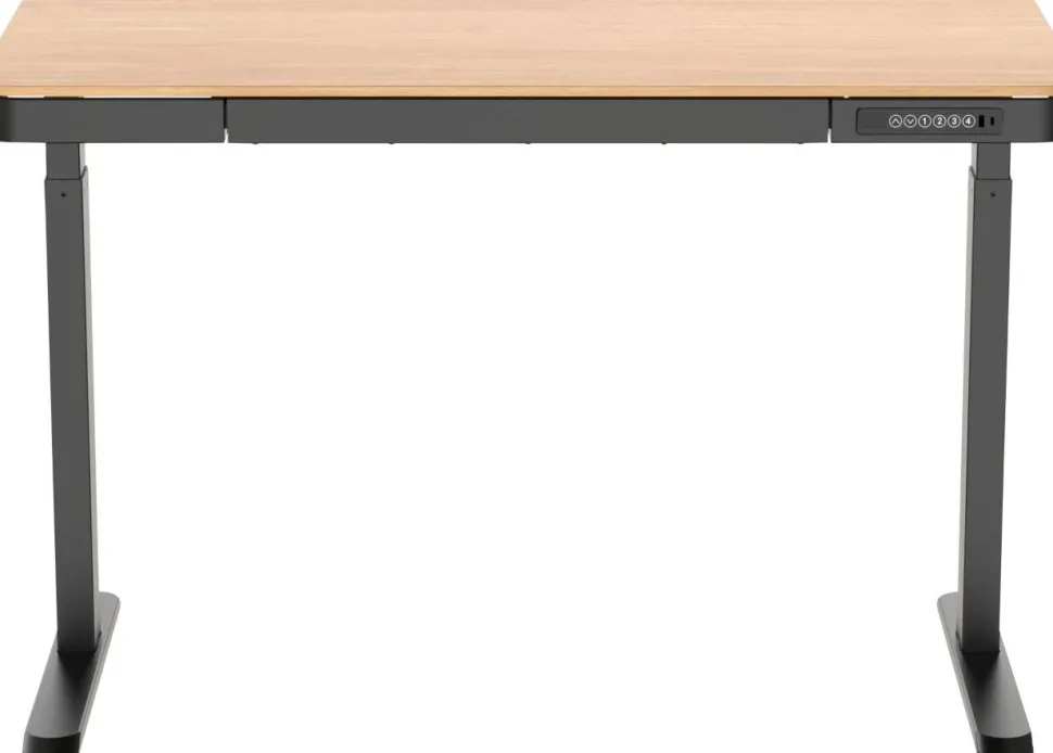 euroseats Bureau Zit-sta-bureau Rechthoekig Eiken C-Voet 1 Lade 1.202 (B) x 602 (D) x 1.210 (H) mm Metaal