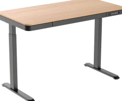 euroseats Bureau Zit-sta-bureau Rechthoekig Eiken C-Voet 1 Lade 1.202 (B) x 602 (D) x 1.210 (H) mm Metaal