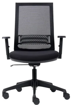 euroseats Canillo Bureaustoel Synchroonmechanisme Stof, mesh 3D armleuning In hoogte verstelbare zitting Zwart 100 kg