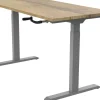 euroseats Crank Zit-sta-bureau Rechthoekig Naturel Eiken T-Voet 1.400 (B) x 800 (D) x 1.190 (H) mm Metaal