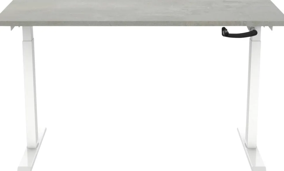 euroseats Crank Zit-sta-bureau Rechthoekig Oxyd Beton T-Voet 1.200 (B) x 800 (D) x 1.190 (H) mm Metaal
