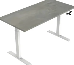 euroseats Crank Zit-sta-bureau Rechthoekig Oxyd Beton T-Voet 1.200 (B) x 800 (D) x 1.190 (H) mm Metaal