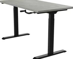 euroseats Crank Zit-sta-bureau Rechthoekig Oxyd Beton T-Voet 1.400 (B) x 800 (D) x 1.190 (H) mm Metaal