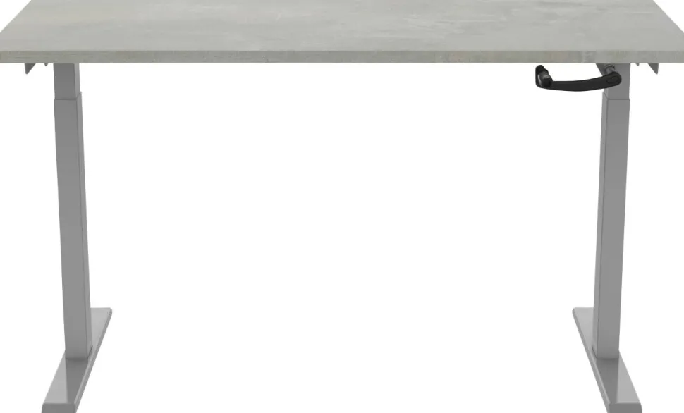 euroseats Crank Zit-sta-bureau Rechthoekig Oxyd Beton T-Voet 1.800 (B) x 800 (D) x 1.190 (H) mm Metaal