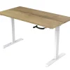 euroseats Crank Zit-sta-bureau Rechthoekig Naturel Eiken T-Voet 1.200 (B) x 800 (D) x 1.190 (H) mm Metaal
