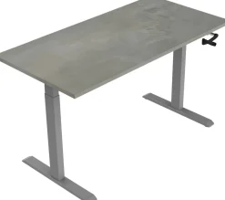 euroseats Crank Zit-sta-bureau Rechthoekig Oxyd Beton T-Voet 1.400 (B) x 800 (D) x 1.190 (H) mm Metaal