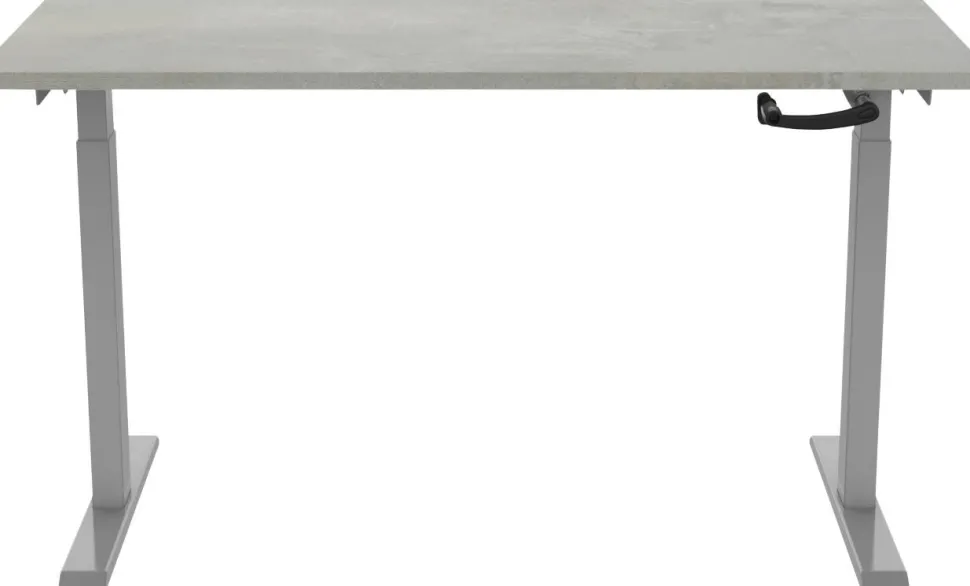 euroseats Crank Zit-sta-bureau Rechthoekig Oxyd Beton T-Voet 1.200 (B) x 800 (D) x 1.190 (H) mm Metaal