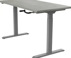 euroseats Crank Zit-sta-bureau Rechthoekig Oxyd Beton T-Voet 1.200 (B) x 800 (D) x 1.190 (H) mm Metaal