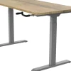 euroseats Crank Zit-sta-bureau Rechthoekig Naturel Eiken T-Voet 1.200 (B) x 800 (D) x 1.190 (H) mm Metaal