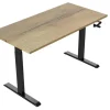 euroseats Crank Zit-sta-bureau Rechthoekig Naturel Eiken T-Voet 1.600 (B) x 800 (D) x 1.190 (H) mm Metaal