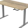 euroseats Crank Zit-sta-bureau Rechthoekig Naturel Eiken T-Voet 1.600 (B) x 800 (D) x 1.190 (H) mm Metaal