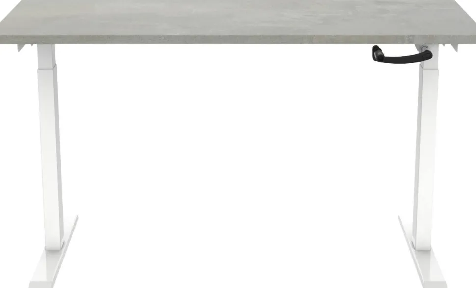 euroseats Crank Zit-sta-bureau Rechthoekig Oxyd Beton T-Voet 1.600 (B) x 800 (D) x 1.190 (H) mm Metaal