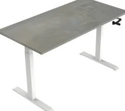 euroseats Crank Zit-sta-bureau Rechthoekig Oxyd Beton T-Voet 1.600 (B) x 800 (D) x 1.190 (H) mm Metaal