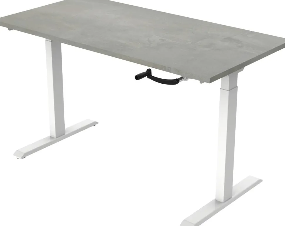 euroseats Crank Zit-sta-bureau Rechthoekig Oxyd Beton T-Voet 1.400 (B) x 800 (D) x 1.190 (H) mm Metaal