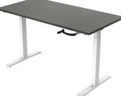 euroseats Crank Zit-sta-bureau Rechthoekig Logan Eiken T-Voet 1.600 (B) x 800 (D) x 1.190 (H) mm Metaal