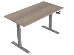 euroseats Crank Zit-sta-bureau Rechthoekig Robson Eiken T-Voet 1.400 (B) x 800 (D) x 1.190 (H) mm Metaal