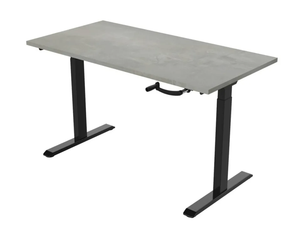 euroseats Crank Zit-sta-bureau Rechthoekig Oxyd Beton T-Voet 1.800 (B) x 800 (D) x 1.190 (H) mm Metaal