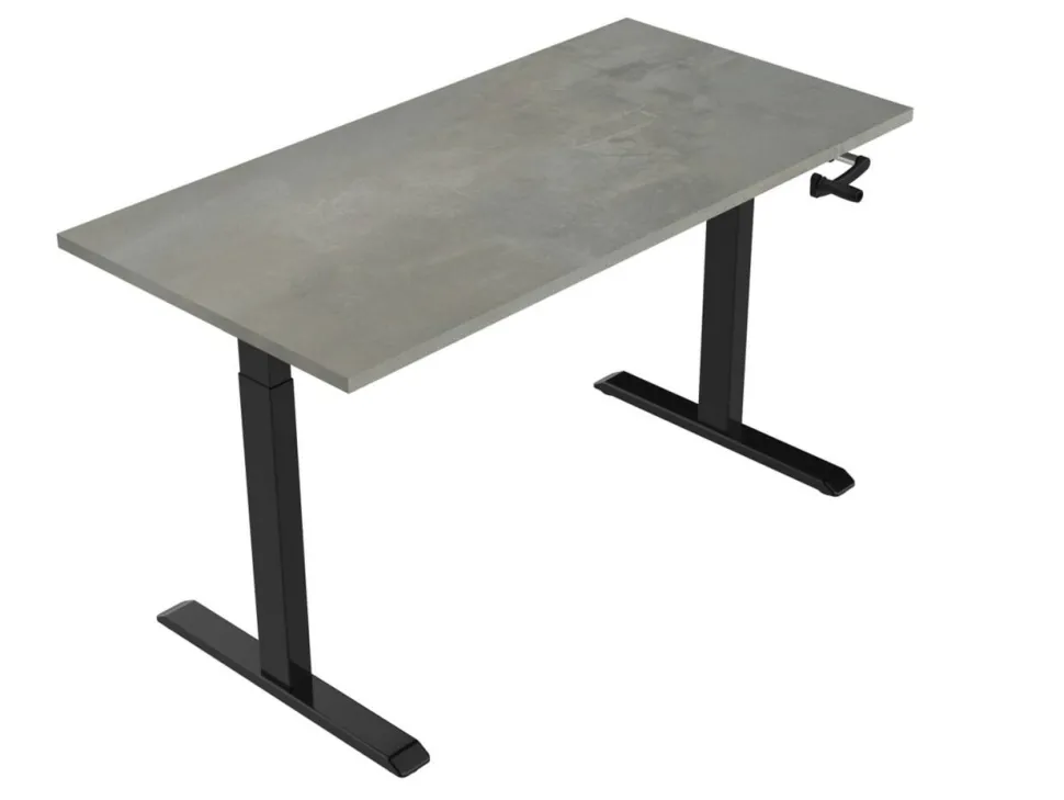 euroseats Crank Zit-sta-bureau Rechthoekig Oxyd Beton T-Voet 1.800 (B) x 800 (D) x 1.190 (H) mm Metaal