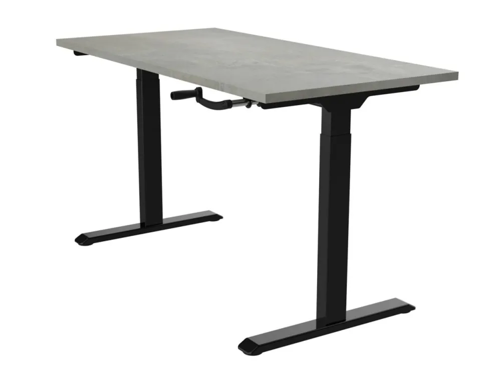 euroseats Crank Zit-sta-bureau Rechthoekig Oxyd Beton T-Voet 1.800 (B) x 800 (D) x 1.190 (H) mm Metaal
