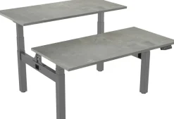 euroseats Dual Bench Zit-sta-bureau Rechthoekig Oxyd Beton H-Frame 1.800 (B) x 800 (D) x 1.305 (H) mm Metaal