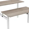 euroseats Dual Bench Zit-sta-bureau Rechthoekig Robson Eiken H-Frame 1.800 (B) x 800 (D) x 1.305 (H) mm Metaal