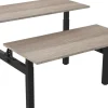 euroseats Dual Bench Zit-sta-bureau Rechthoekig Robson Eiken H-Frame 1.800 (B) x 800 (D) x 1.305 (H) mm Metaal