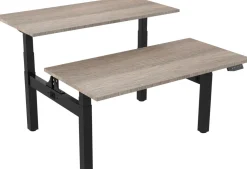 euroseats Dual Bench Zit-sta-bureau Rechthoekig Robson Eiken H-Frame 1.800 (B) x 800 (D) x 1.305 (H) mm Metaal