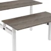 euroseats Dual Bench Zit-sta-bureau Rechthoekig Logan Eiken H-Frame 1.800 (B) x 800 (D) x 1.305 (H) mm Metaal