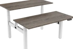 euroseats Dual Bench Zit-sta-bureau Rechthoekig Logan Eiken H-Frame 1.800 (B) x 800 (D) x 1.305 (H) mm Metaal
