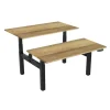 euroseats Dual Bench Zit-sta-bureau Rechthoekig Naturel Eiken H-Frame 1.600 (B) x 800 (D) x 1.305 (H) mm Metaal