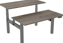 euroseats Dual Bench Zit-sta-bureau Rechthoekig Logan Eiken H-Frame 1.800 (B) x 800 (D) x 1.305 (H) mm Metaal