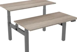euroseats Dual Bench Zit-sta-bureau Rechthoekig Robson Eiken H-Frame 1.800 (B) x 800 (D) x 1.305 (H) mm Metaal