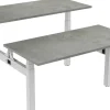euroseats Dual Bench Zit-sta-bureau Rechthoekig Oxyd Beton H-Frame 1.800 (B) x 800 (D) x 1.305 (H) mm Metaal
