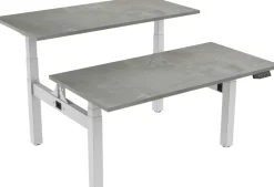 euroseats Dual Bench Zit-sta-bureau Rechthoekig Oxyd Beton H-Frame 1.800 (B) x 800 (D) x 1.305 (H) mm Metaal